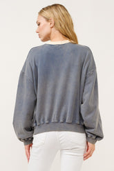 Trendy BEVERLY HILLS 92 CALIFORNIA Contrast Crop Sweatshirt for Stylish Casual Wear